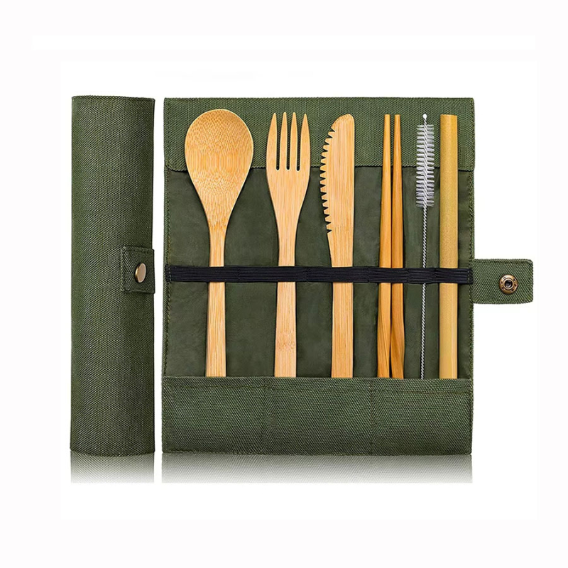 Bamboo Cutlery Travel - Бамбуковая дорожная посуда, многоразовый портативный бамбуковый