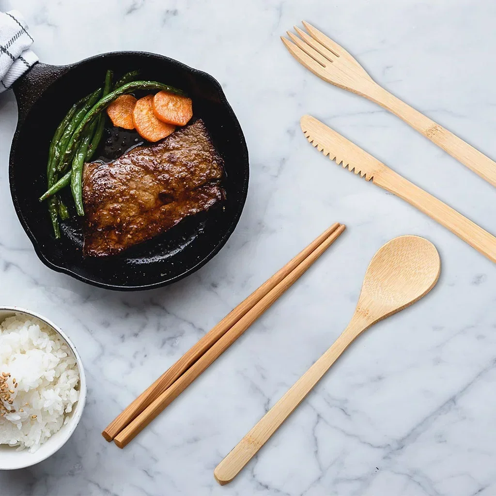 Многоразовый бамбуковый набор  – обзор и цена Bamboo Cutlery Travel